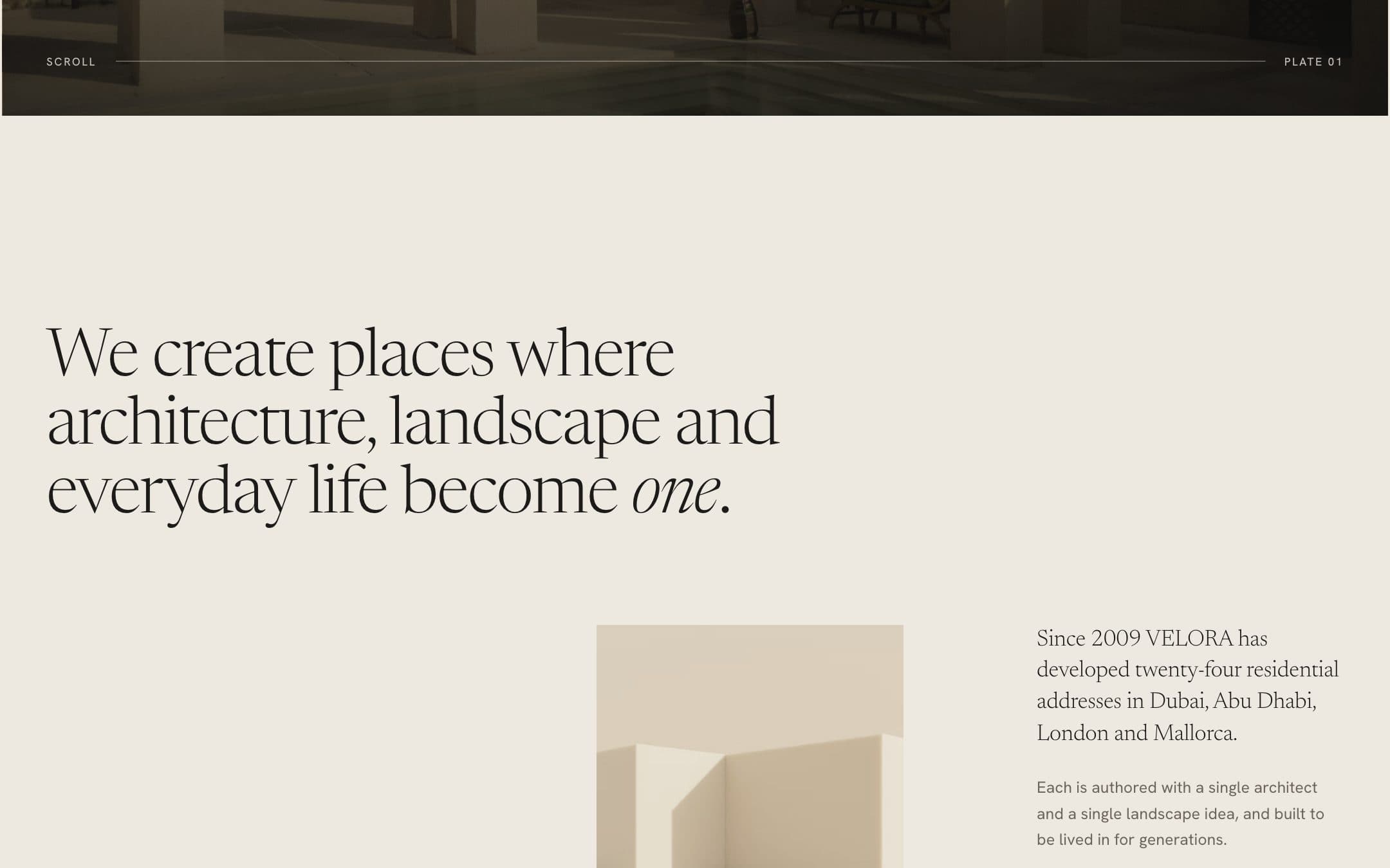 Velora Real Estate home page